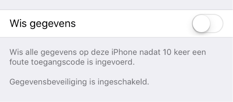 Wis gegevens iPhone Wis gegevens iPhone